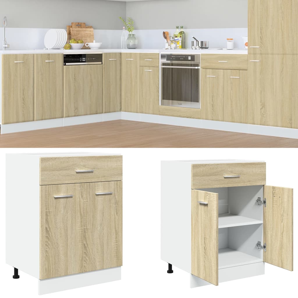 Drawer Bottom Cabinet "Lyon" Sonoma Oak 60x46x81.5 cm