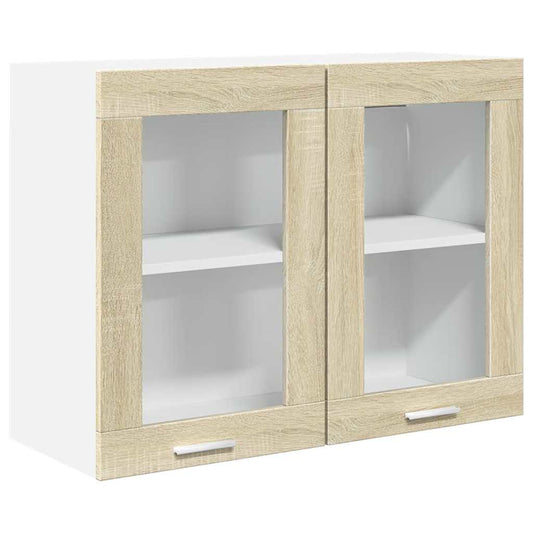 Hanging Glass Cabinet "Lyon" Sonoma Oak 80x31x60 cm