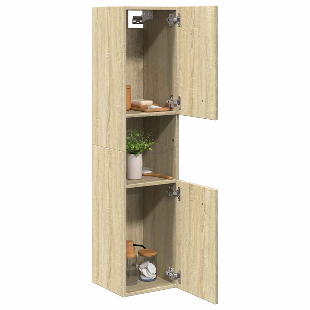 Bathroom Cabinet Sonoma Oak 30x30x130 cm Engineered Wood
