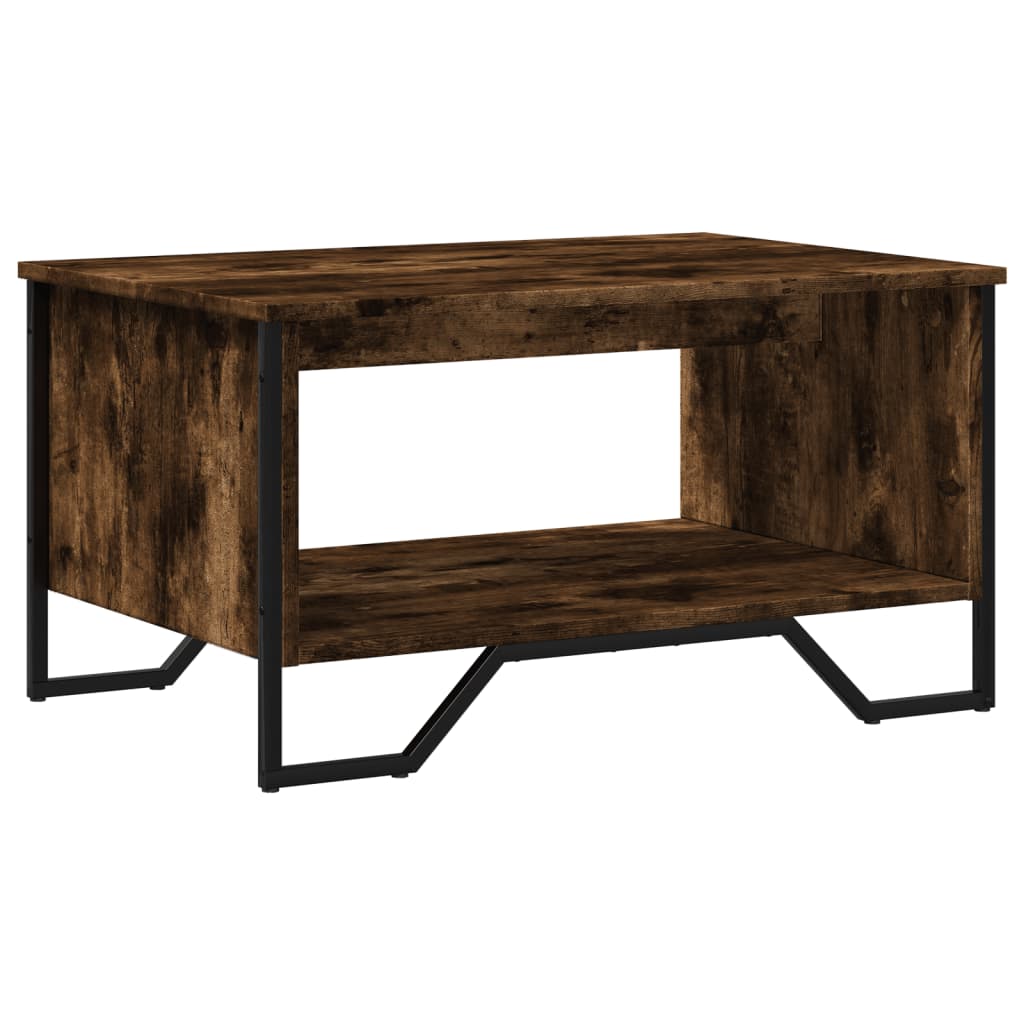 Coffee Table Smoked Oak 75x51x40 cm Engineered Wood
