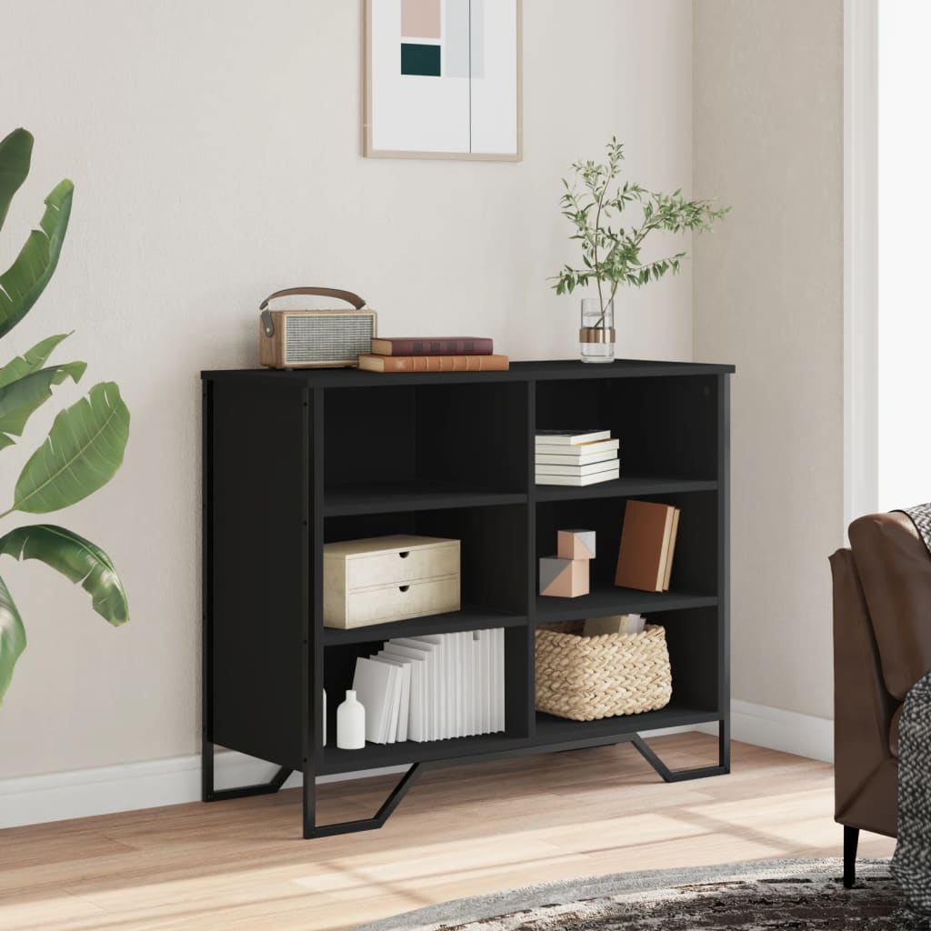 Sideboard Black 91x35.5x74.5 cm Engineered Wood