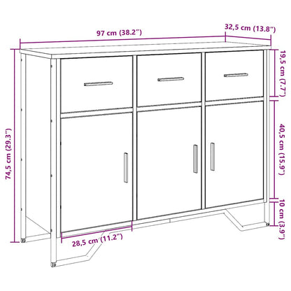 Sideboard Smoked Oak 97x32.5x74.5 cm Engineered Wood