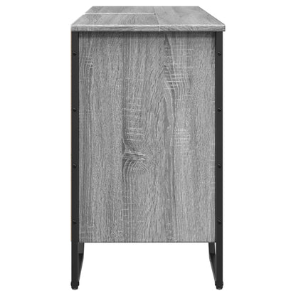 Bathroom Sink Cabinet Grey Sonoma 91x35x60 cm Engineered Wood