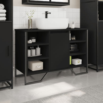 Bathroom Sink Cabinet Black 91x35x60 cm Engineered Wood