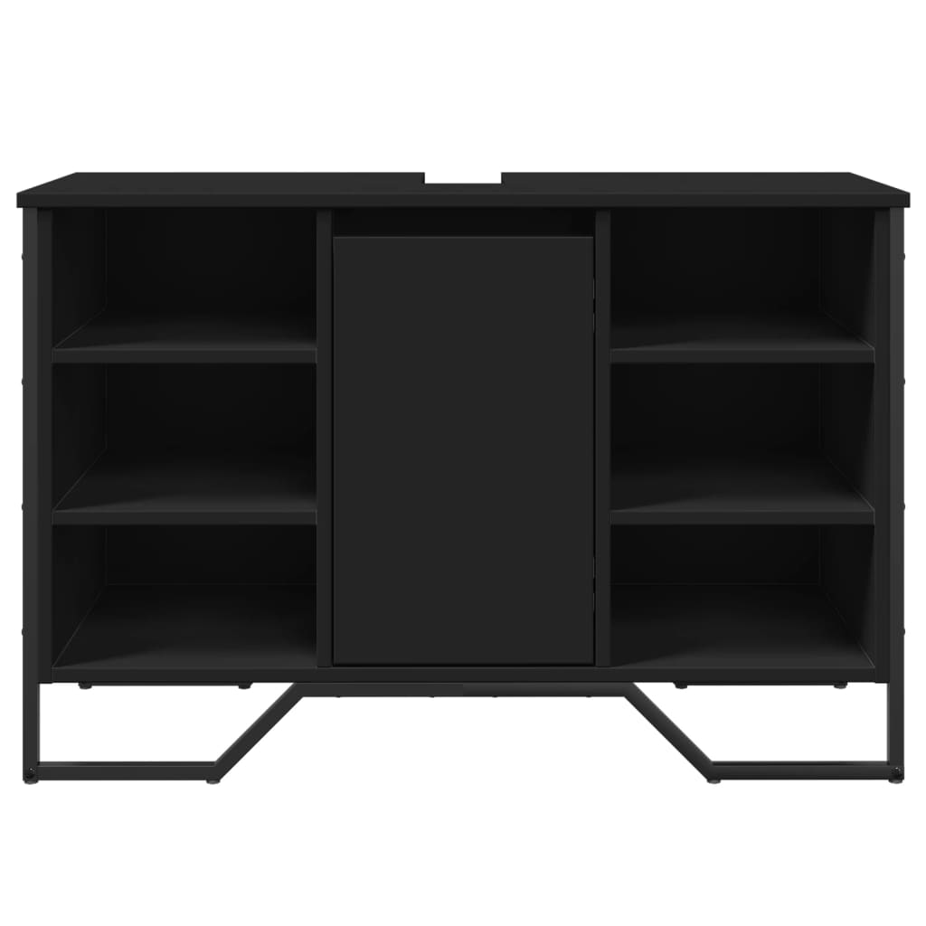 Bathroom Sink Cabinet Black 91x35x60 cm Engineered Wood