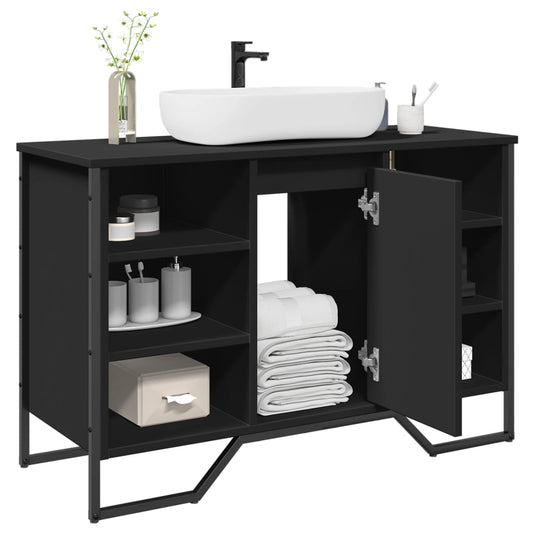 Bathroom Sink Cabinet Black 91x35x60 cm Engineered Wood