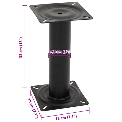 Boat Seat Pedestal Black 33 cm Steel