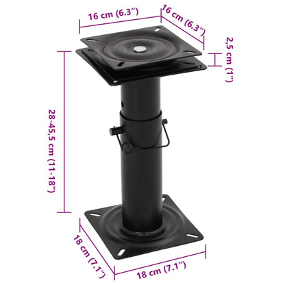 Boat Seat Pedestal with 360° Seat Swivel Adjustable Steel