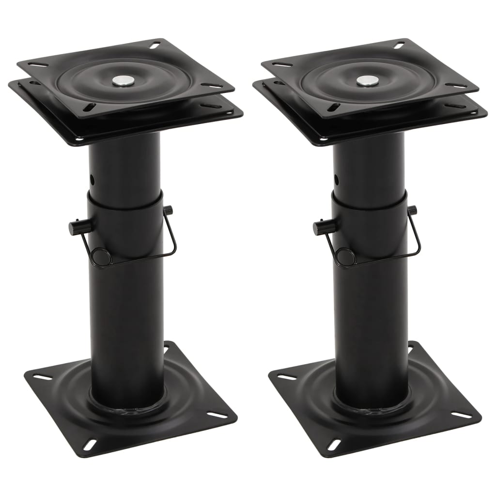 2 pcs Boat Seat Pedestals with 360° Seat Swivel Adjustable Steel
