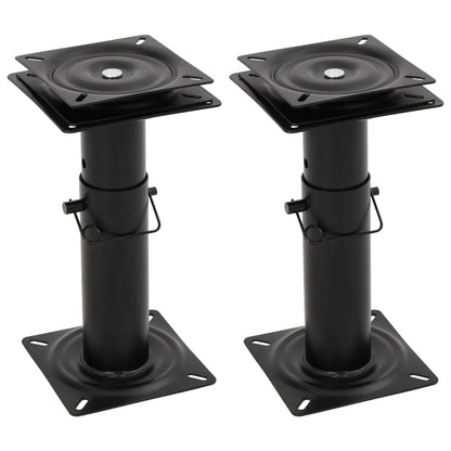 2 pcs Boat Seat Pedestals with 360° Seat Swivel Adjustable Steel