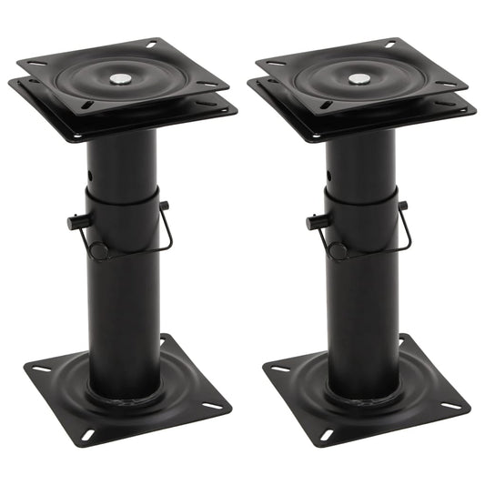 2 pcs Boat Seat Pedestals with 360° Seat Swivel Adjustable Steel