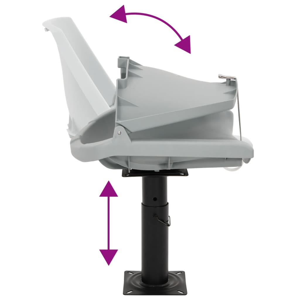 Boat Seat with Pedestal Height Adjustable 360° Rotatable