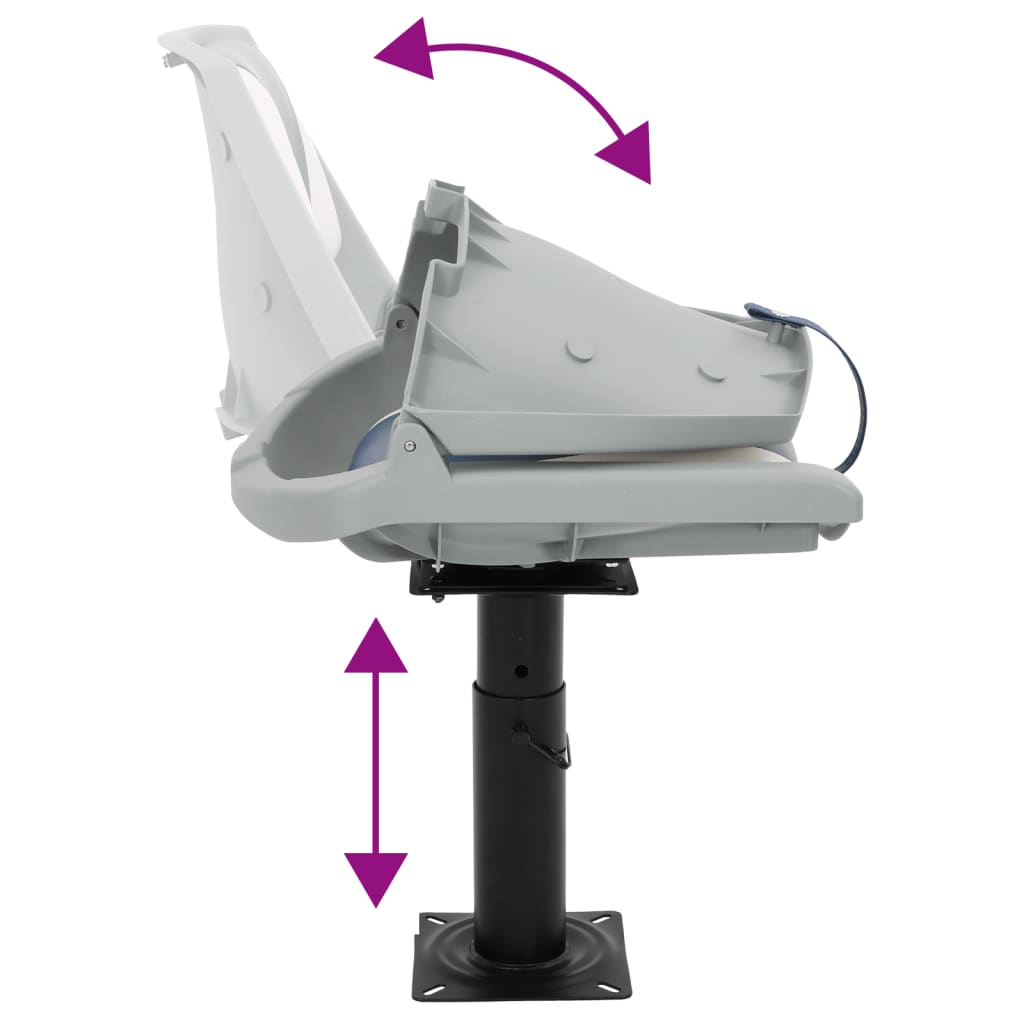 Boat Seat with Pedestal Height Adjustable 360° Rotatable