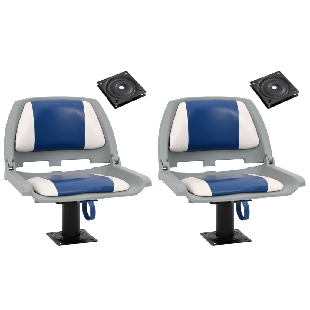 Boat Seats 2 pcs with Pedestal 360° Rotatable