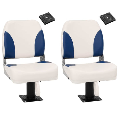 Boat Seats 2 pcs with Pedestal 360° Rotatable