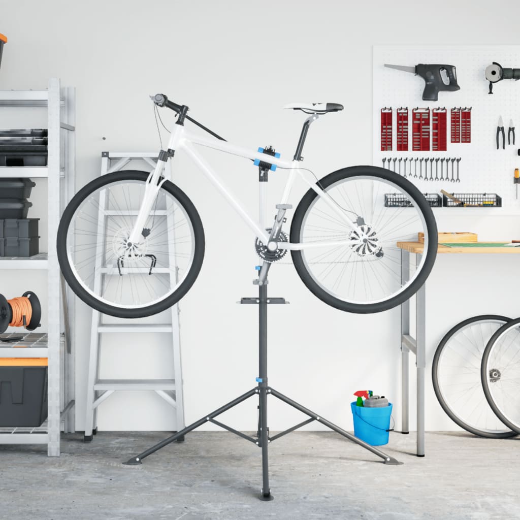 Bike Repair Stand Foldable Adjustable 108-188 cm Blue Steel