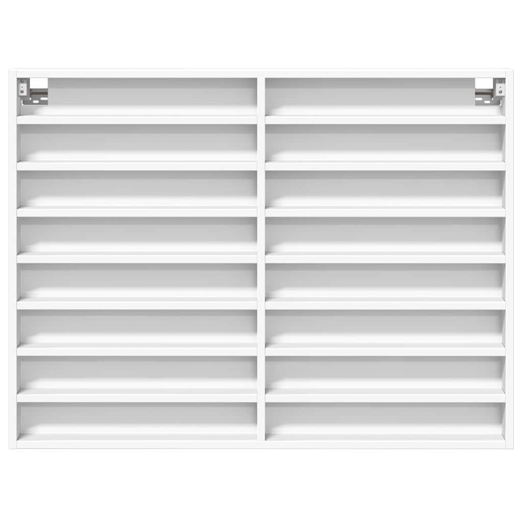 Vitrine Cabinet White 100x8.5x75 cm Engineered Wood