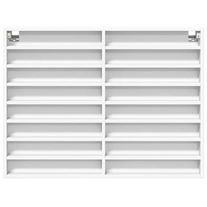 Vitrine Cabinet White 100x8.5x75 cm Engineered Wood