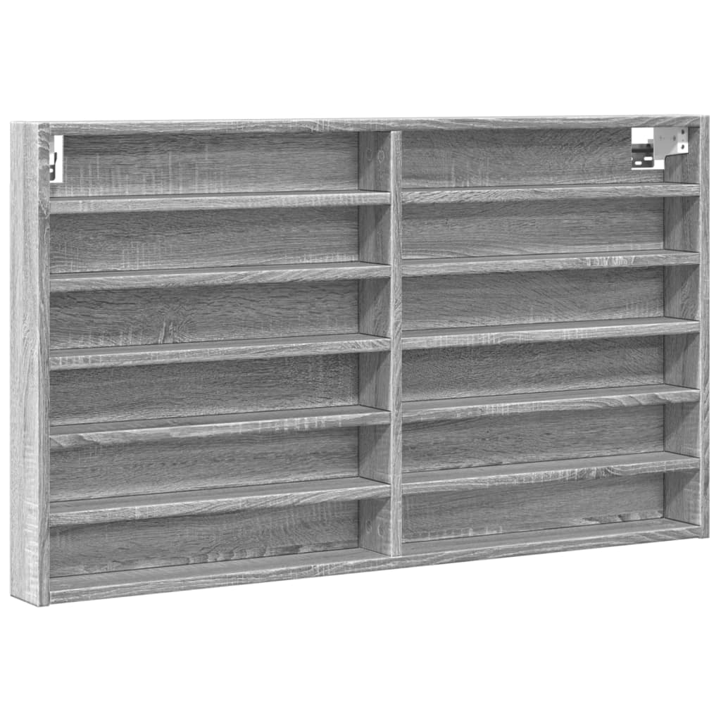 Vitrine Cabinet Grey Sonoma 100x8.5x58 cm Engineered Wood