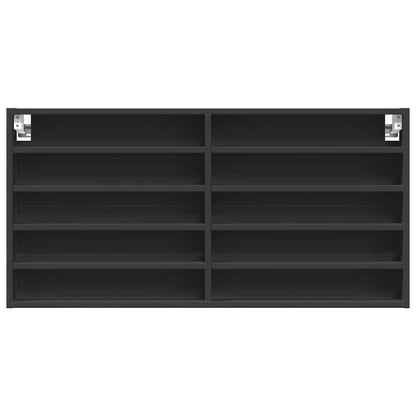Vitrine Cabinet Black 100x8.5x50 cm Engineered Wood