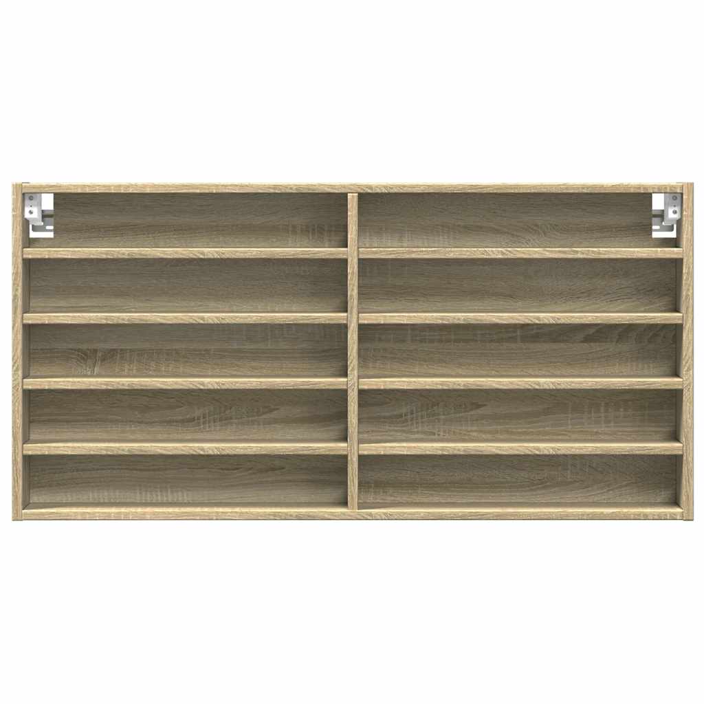 Vitrine Cabinet Sonoma Oak 100x8.5x50 cm Engineered Wood