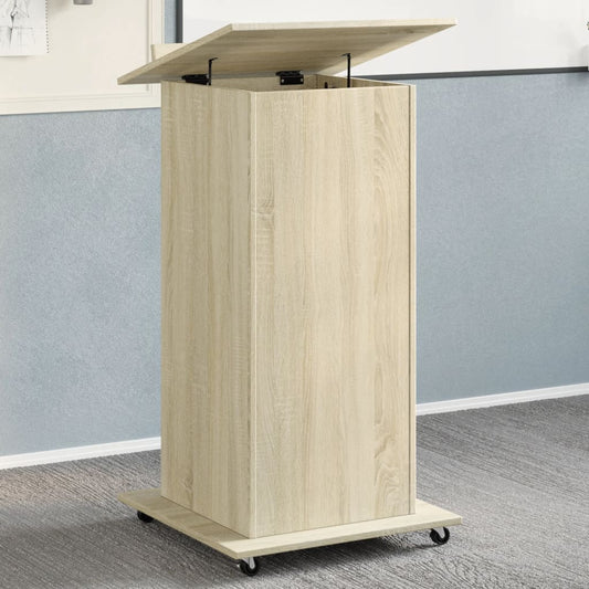 Lectern with Wheels & Drawer Sonoma Oak 55x55x107 cm