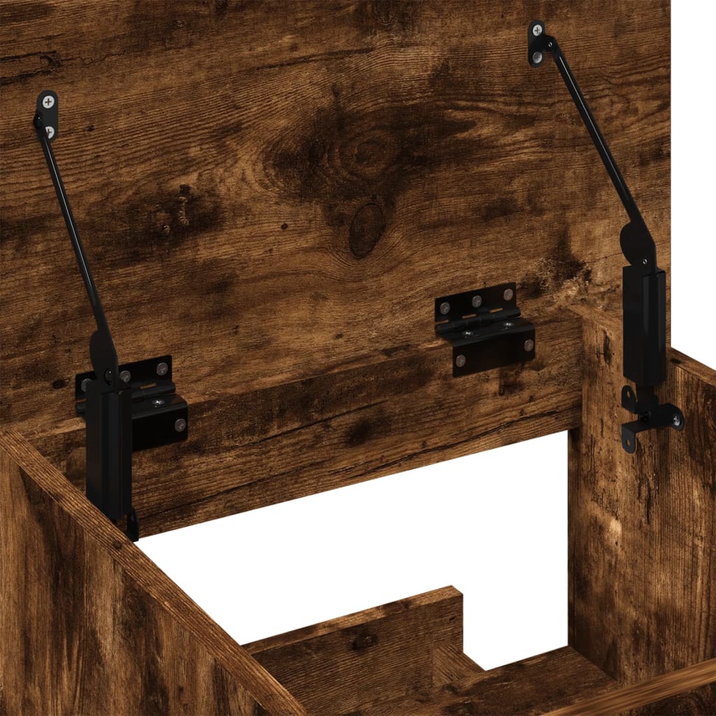 Lectern with Wheels & Drawer Smoked Oak 55x55x107 cm Engineered Wood