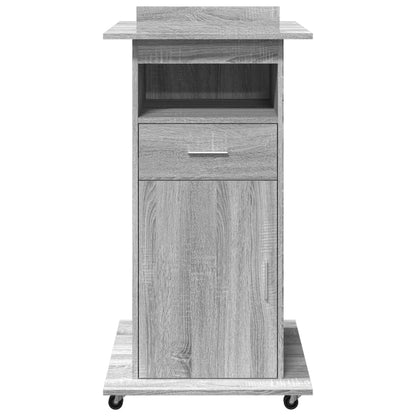 Lectern with Wheels & Drawer Grey Sonoma 55x55x107 cm