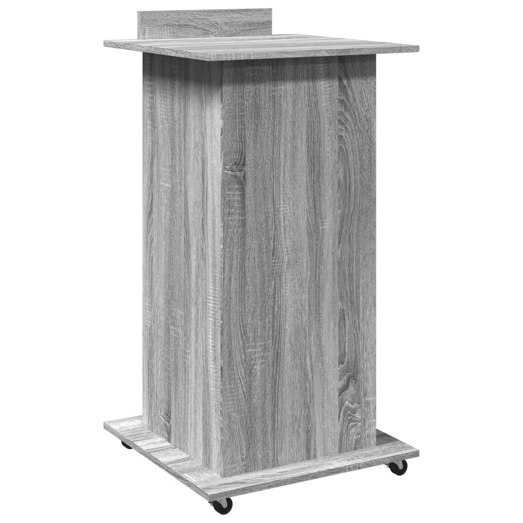 Lectern with Wheels & Drawer Grey Sonoma 55x55x107 cm