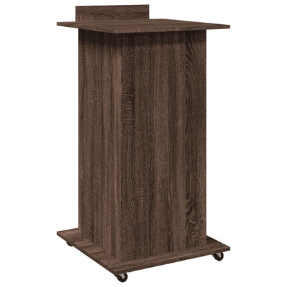 Lectern with Wheels & Drawer Brown Oak 55x55x107 cm Engineered Wood