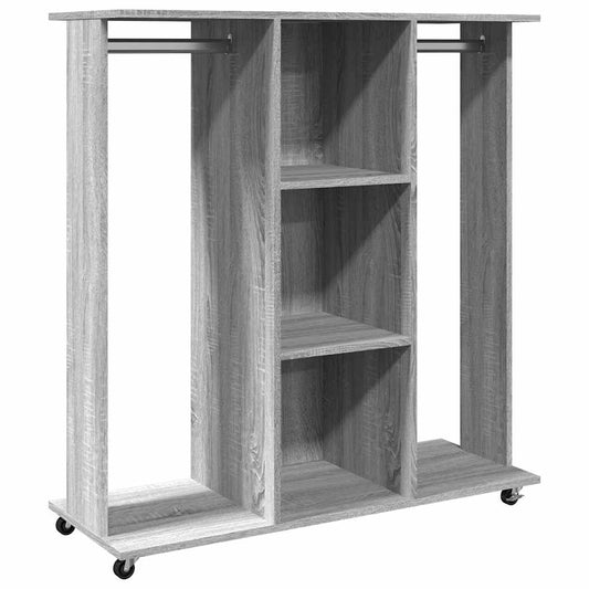 Wardrobe Grey Sonoma with Wheels 102x38x110 cm Engineered Wood