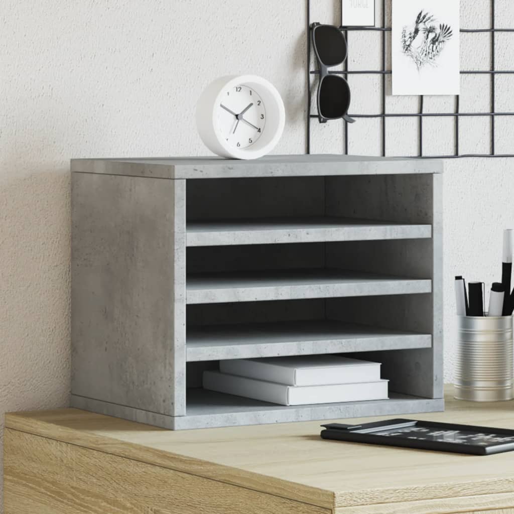Desk Organiser Concrete Grey 36x26x29.5 cm Engineered wood