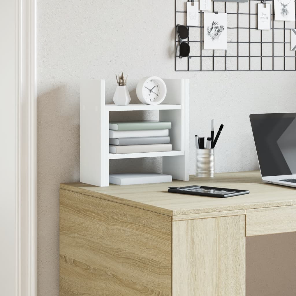 Desk Organiser White 34.5x15.5x35.5 cm Engineered wood