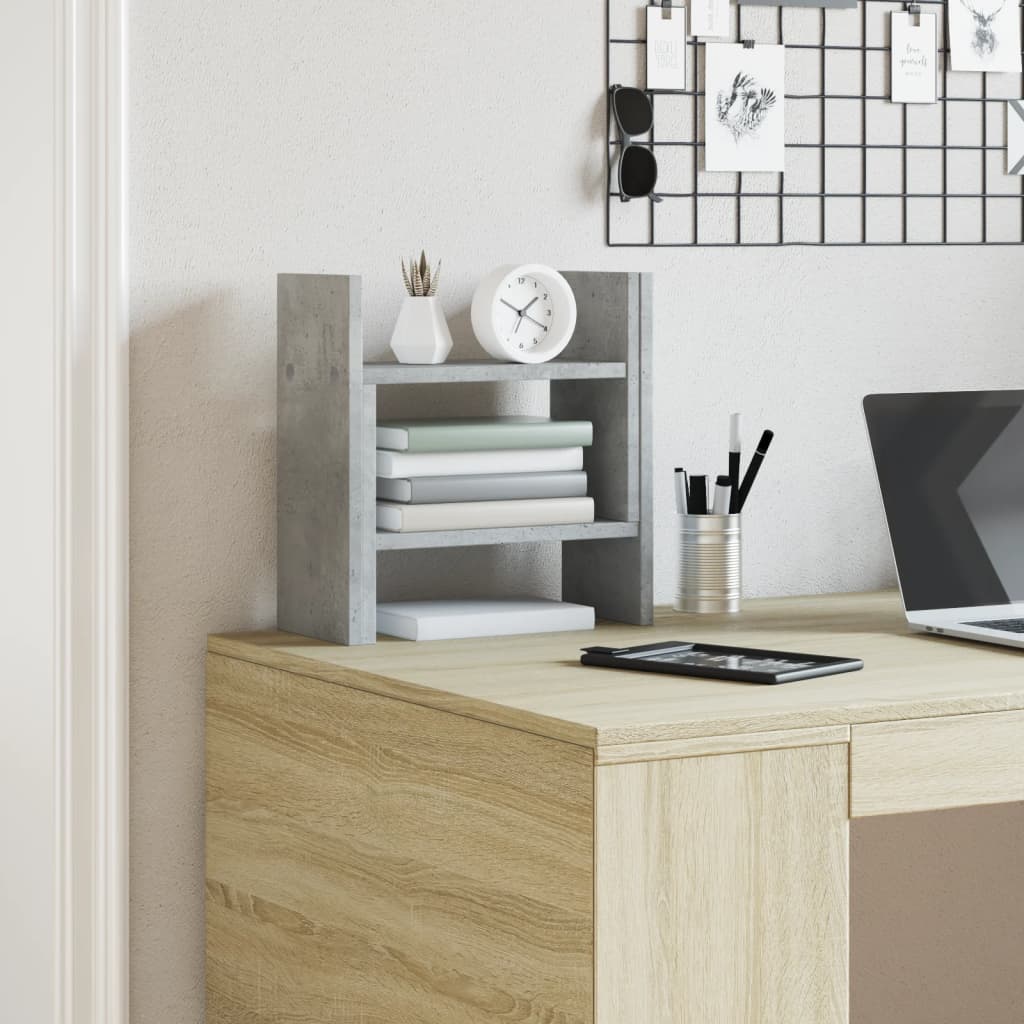 Desk Organiser Concrete Grey 34,5x15,5x35,5 cm Engineered wood