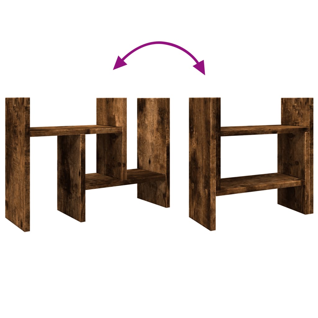 Desk Organiser Smoked Oak 34.5 x 15.5 x 35.5 cm Engineered Wood