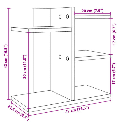 Desk Organiser Grey Sonoma 42x21.5x42 cm Engineered wood