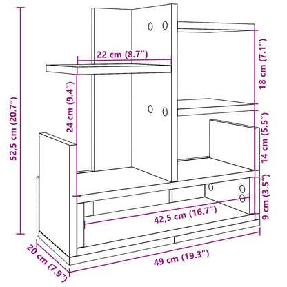 Desk Organiser Concrete Grey 49x20x52.5 cm Engineered wood