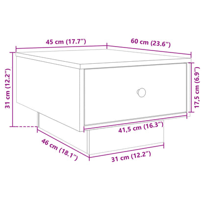 Coffee Table Concrete Grey 60x45x31 cm Engineered Wood