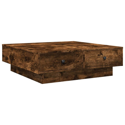 Coffee Table Smoked Oak 90x90x28 cm Engineered Wood
