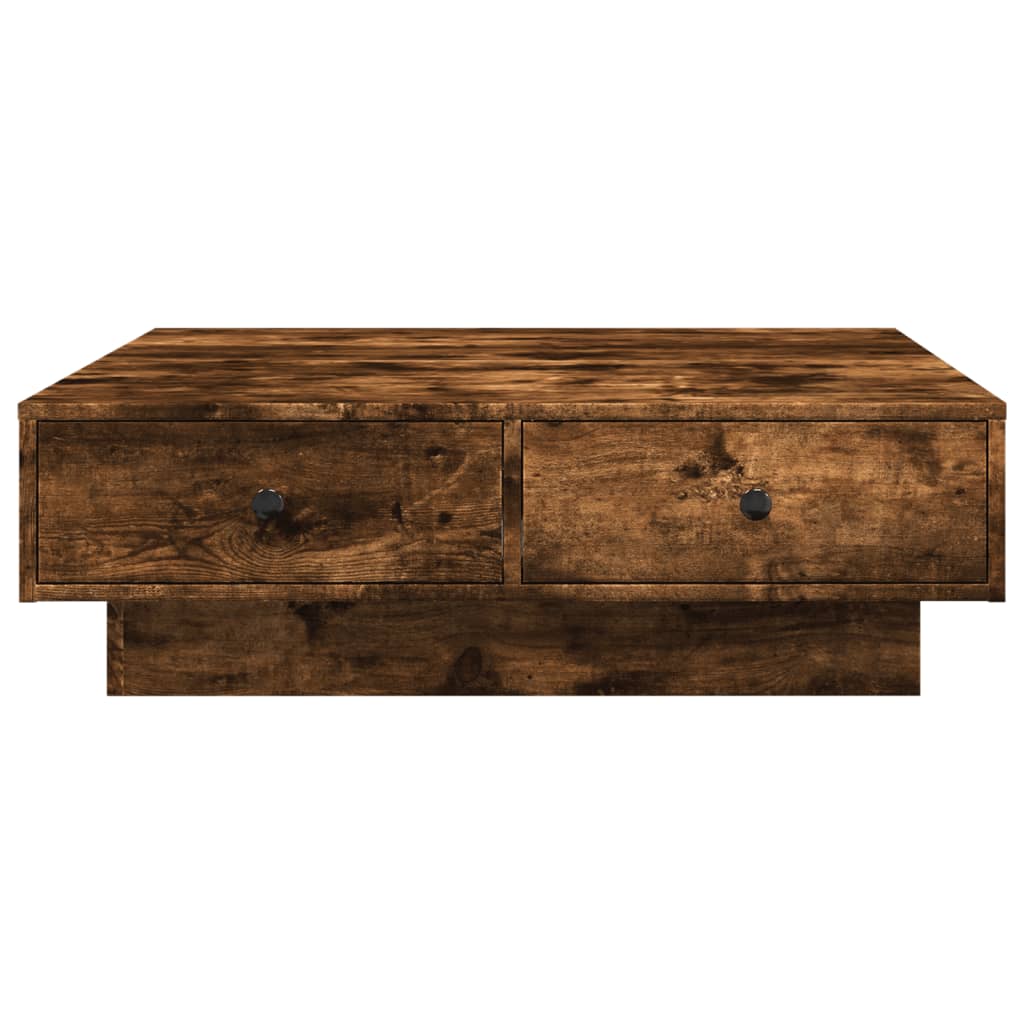 Coffee Table Smoked Oak 90x90x28 cm Engineered Wood