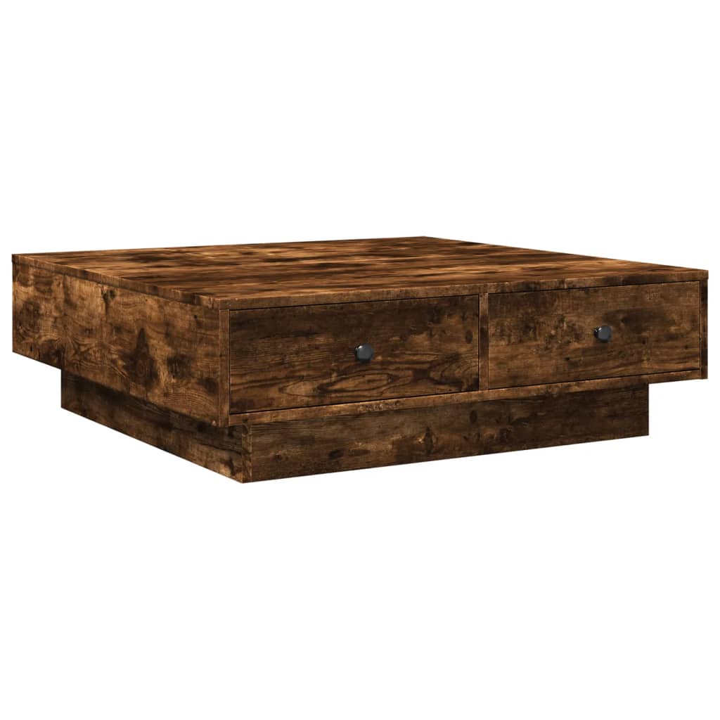 Coffee Table Smoked Oak 90x90x28 cm Engineered Wood