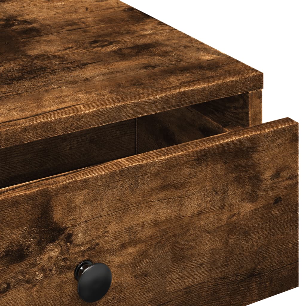 Coffee Table Smoked Oak 90x90x28 cm Engineered Wood