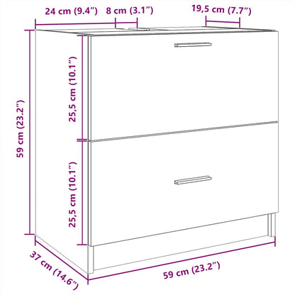 Sink Cabinet White 59x37x59 cm Engineered Wood