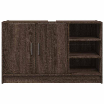 Sink Cabinet Brown Oak 90x29x55 cm Engineered Wood