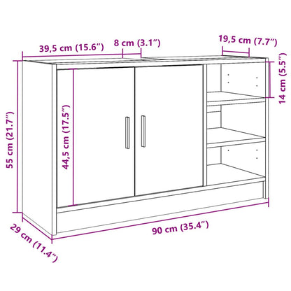 Sink Cabinet Brown Oak 90x29x55 cm Engineered Wood