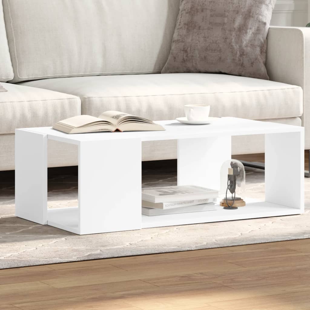 Coffee Table White 89.5x48x30 cm Engineered Wood