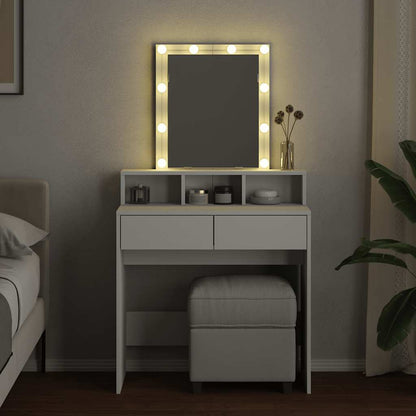 Dressing Table with LED White 80x41x144,5 cm