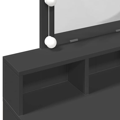 Dressing Table with LED Black 80x41x144,5 cm