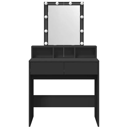Dressing Table with LED Black 80x41x144,5 cm