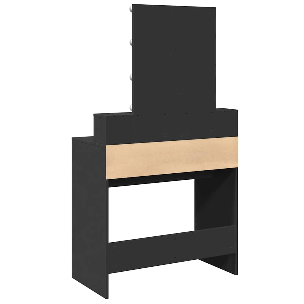 Dressing Table with LED Black 80x41x144,5 cm